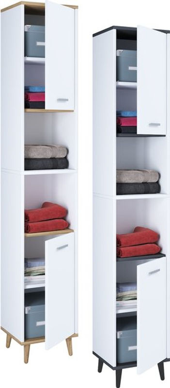 VCM Hochschrank Landos Badezimmerschrank in Grau und Anthrazit B/T/H: 32 x 28 x 180,8 cm - Bild 3