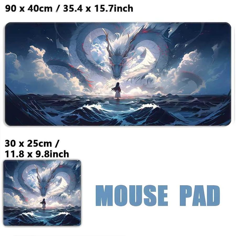 Mairuige Schreibtischunterlage mit Drachen-Design, minimalistisches großes Mauspad für Tastatur und Maus - Bild 3