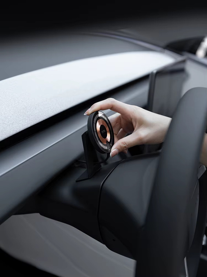 Tita Magnetische 15W Drahtlose Ladegerät Telefonhalterung für Tesla Modell Y Juniper in Schwarz - Bild 1