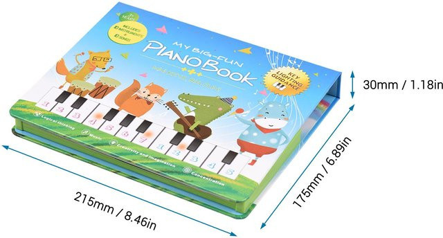 Bigfun 20-Tasten-Klavierbuch, elektronisches Keyboard-Musikbuch, weiß, ab 3 Jahre - Bild 1