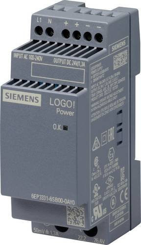 Siemens LOGO!POWER SPS-Netzteil 24V 1,3A grau 6EP3331-6SB00-0AY0 - Bild 1