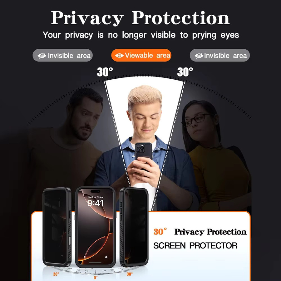 Google Anti-Spy Schutzglas für Pixel 10 9 8 7 6 Pro XL mit Blickschutz und Fingerabdruck-Entsperrfunktion - Bild 2