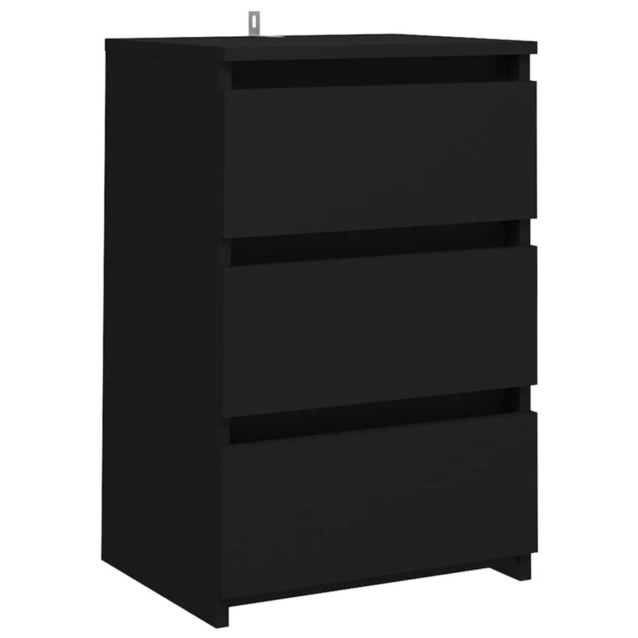 vidaXL Nachttisch Schwarz aus Holzwerkstoff B/T/H: 40 x 35 x 62,5 cm - Bild 2