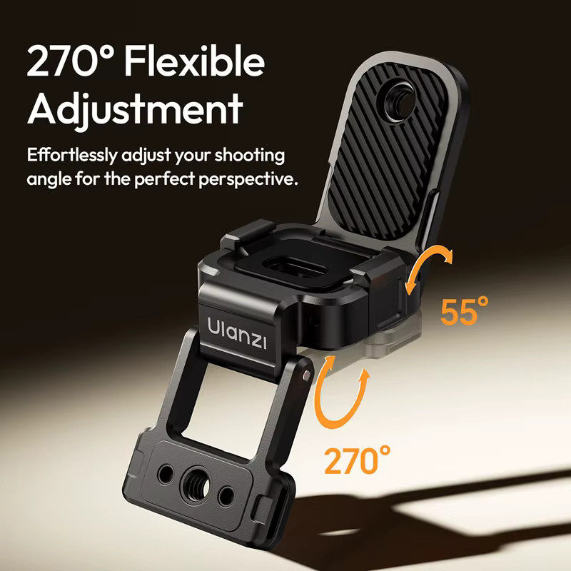 Ulanzi PK16 Schnellwechsel-Magnetfuß für DJI Pocket 3 4 4P, Magnetischer Griffadapter mit 1/4 Zoll und GoPro Anschlüssen, Schwarz - Bild 6
