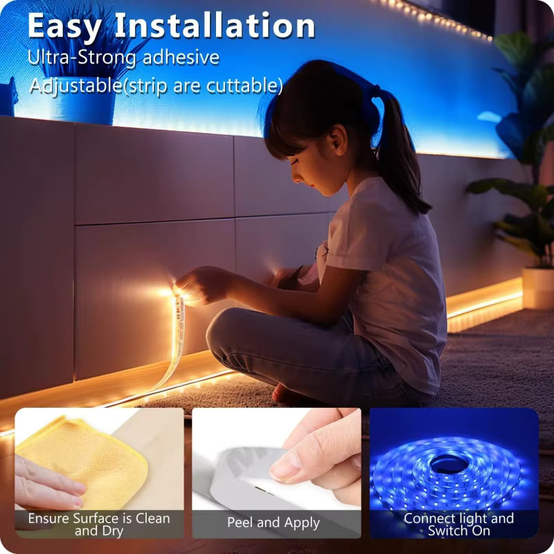 RUNTOIN RGB LED-Lichtstreifen mit APP-Steuerung, USB 5050 SMD LED-Lampenband in Multicolour für TV-Hintergrundbeleuchtung und Raumdekoration - Bild 5