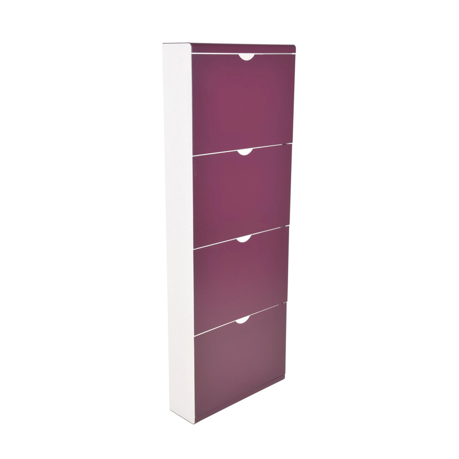 Schuhschrank DELUKE EDDI mit 4 Kippladen aus Holz in Violett, H x B x T: 138 x 51 x 16 cm - Bild 2