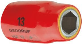 Gedore VDE-Steckschlüsseleinsatz 1/2 Zoll 6-kant 15 mm aus Chrom-Vanadium in Rot - Bild 1
