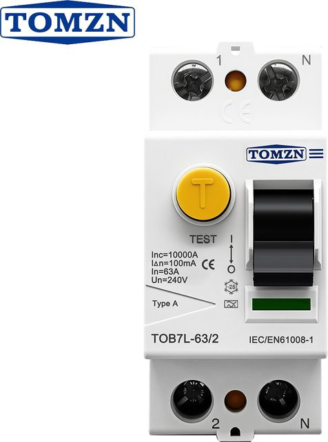 TOMZN Fehlerstromschutzschalter RCCB Typ A Typ F Typ B 2P 4P 63A 30mA 100mA 300mA in Weiß - Bild 1