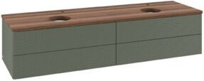 V&B Waschtischunterschrank Antao mit Frontstruktur, Wandhängend, Farbe: Grau, B/T: 160 x 50 cm - Bild 1