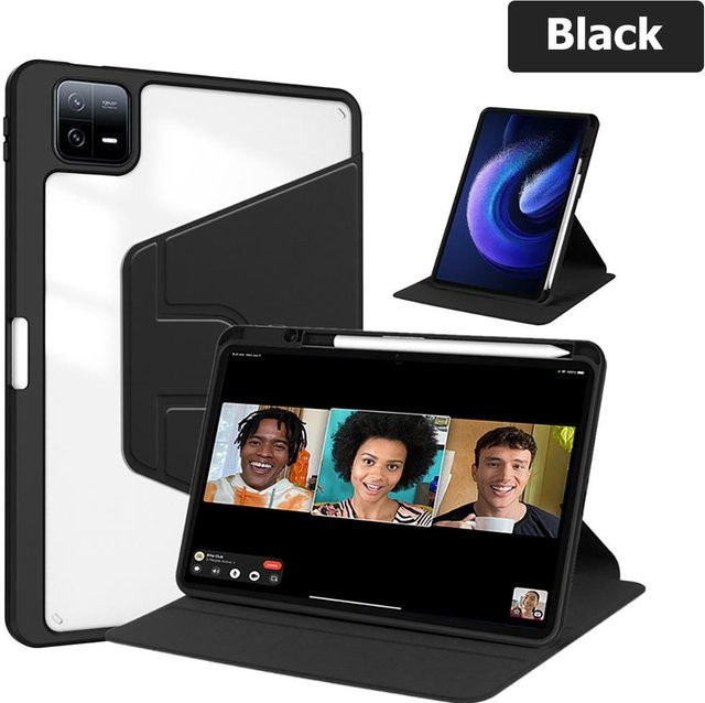 Xiaomi Schutzhülle für Redmi Pad SE 8.7 und Redmi Pad Pro 11 Zoll mit Stifthalter, 360 Grad drehbar, Schwarz - Bild 1