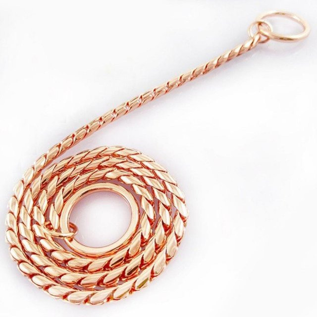 Schlangenkette Edelstahl, schwarz, rose gold, 45 cm - Bild 1