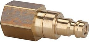 Riegler Nippel für Kupplung NW 5, beidseitig absperrend, Messing gold, G 1/4 IG - Bild 1
