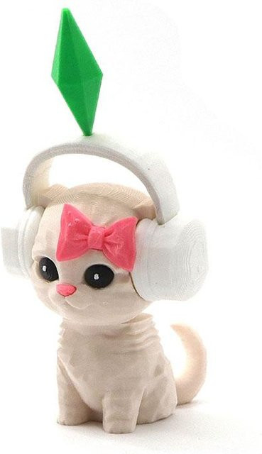 Dekorationsfigur Die Sims Plumbob tanzende Katze von Needoh Dolls in Weiß - Bild 1