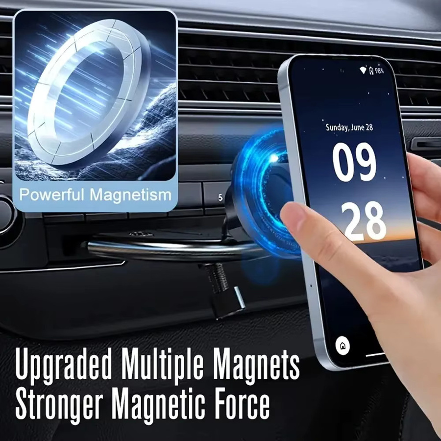 Universelle magnetische Auto CD-Slot Handyhalterung mit MagSafe Unterstützung für iPhone, Samsung und Xiaomi in Schwarz - Bild 3