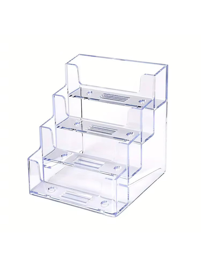 Transparenter Acryl-Visitenkartenhalter für den Schreibtisch mit 4 Fächern für bis zu 240 Karten - Bild 1
