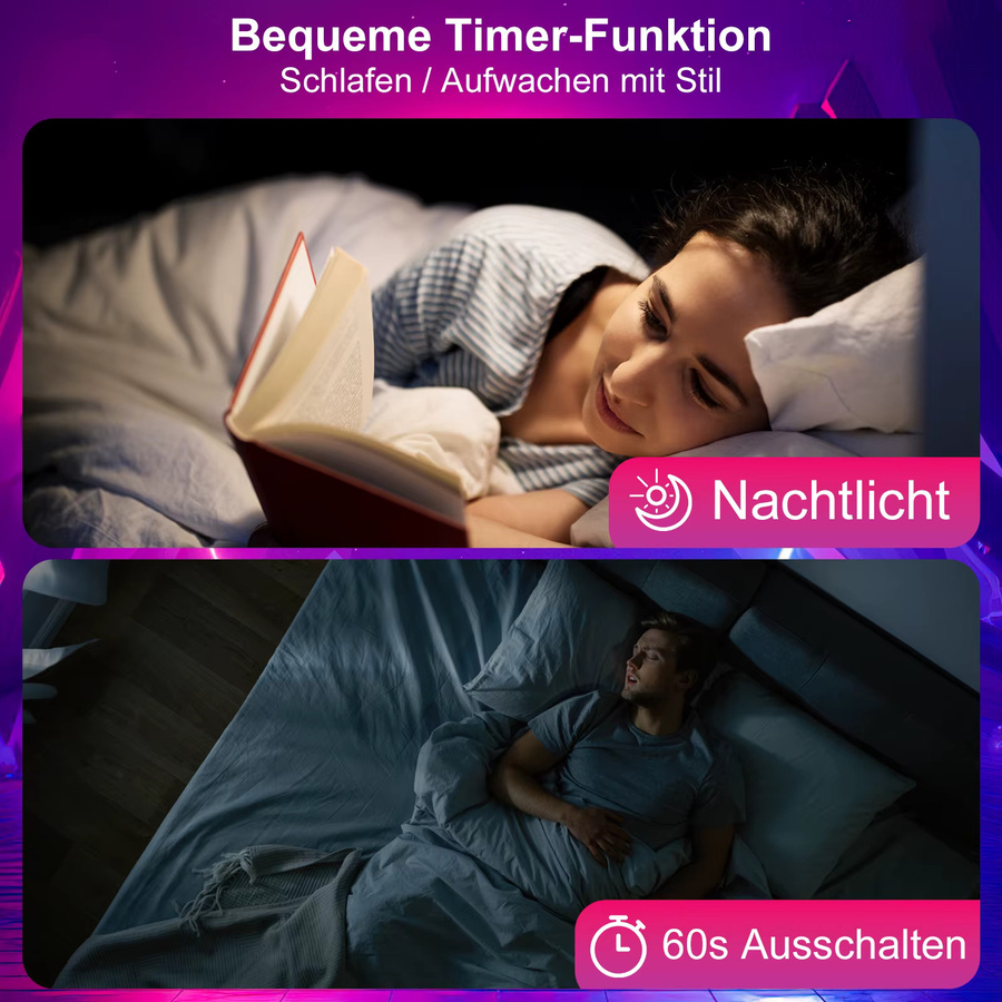 Oeegoo 24-W-LED-Deckenleuchte mit Fernbedienung und App-Steuerung, 2400 lm, RGB-Farben, Weiß, Durchmesser: 30 cm - Bild 5
