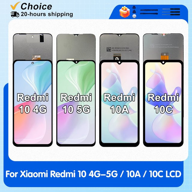 Xiaomi Redmi 10 4G 5G LCD Display Touchscreen Ersatzteil in Schwarz für Xiaomi Redmi 10A 10C - Bild 1