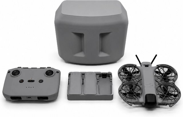 DJI Aufbewahrungsbox für DJI Neo 2 in Grau mit Magnetdeckel und Trageriemen für Akku-Hub und RC N3 Controller - Bild 1