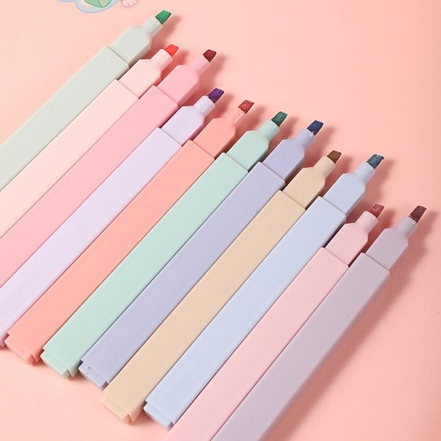 Doppelköpfige Pastell-Textmarker in Multicolour mit Keilspitze für Büro und Schule - Bild 1