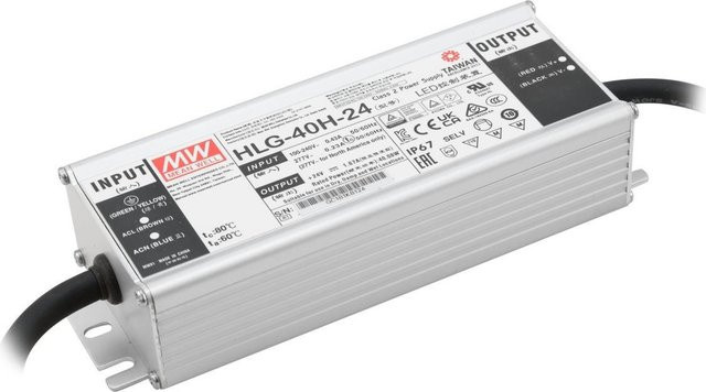 Meanwell LED-Netzteil 40W 24V IP67 in Silber (51405000) - Bild 1
