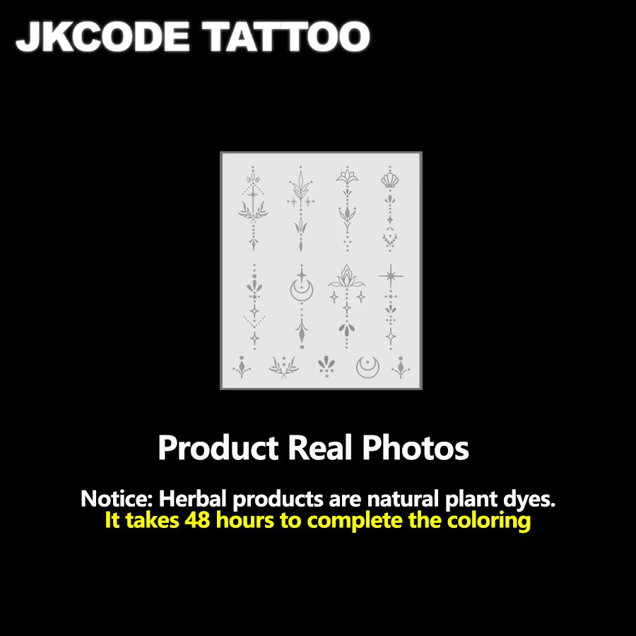 JKCODE TATTOO Wasserfeste semipermanente Tattoos, botanisches Design - Bild 2