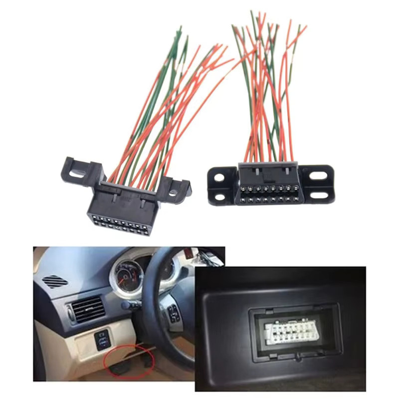 16-poliges OBD 2-Adapterkabel in Multicolor als weiblicher Verlängerungsstecker für die Fahrzeugdiagnose und Auto-Computererkennung - Bild 2