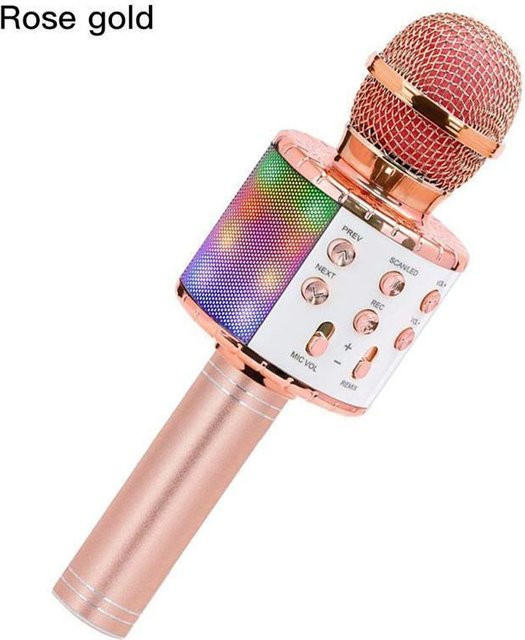 Drahtloses Bluetooth-Karaoke-Mikrofon für Kinder mit integriertem Lautsprecher in Rose Gold - Bild 1