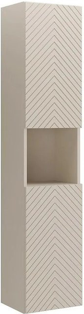Dorioni Badschrank Beige mit Fischgrätmuster und Soft-Close-Türen Breite: 35 cm - Bild 1
