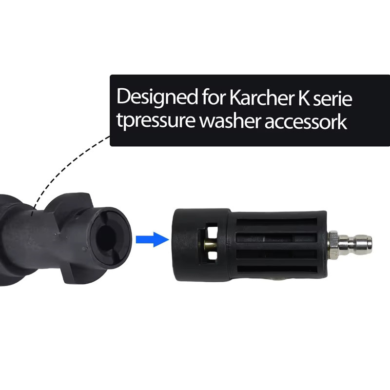 Karcher Hochdruckreiniger-Adapter 1/4 Quick Connect in Schwarz und Grau, kompatibel mit Karcher Power Washer Zubehör für Pistole und Schlauch - Bild 2