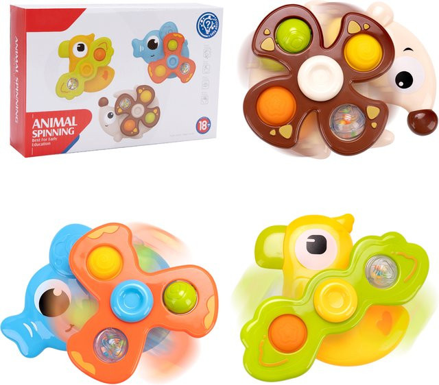 COOLPLAY Saugnapf-Kreisel, Badespielzeug, Bunt, 3-teiliges Set - Bild 1