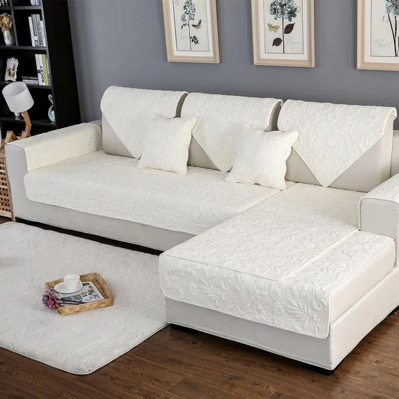 Super Six Besticktes Blumen Sofa Kissen aus gewaschener Baumwolle, quadratisch, B/T/H: 70 x 70 x 1 cm - Bild 3