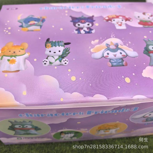Sanrio Character Friends 3 Anime-Figur Blindbox mit My Melody, Kuromi, Cinnamoroll und Hangyodon zum Sammeln - Bild 1