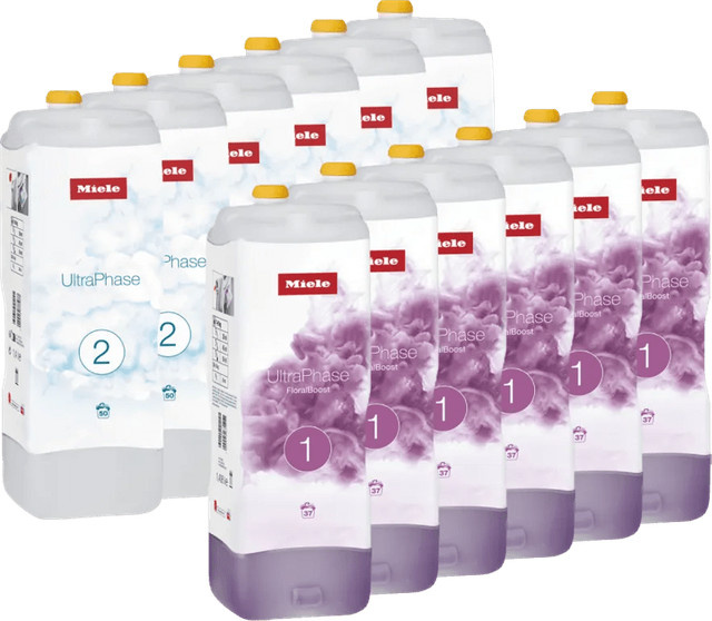 Miele UltraPhase 1 und 2 FloralBoost Waschmittel-Set mit 12 Flakons - Bild 1
