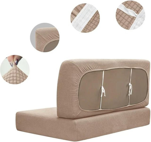 Bestbags Sitzbezüge für Wohnmobil Essecke aus Jacquard Stretch, 1 Set, Beige - Bild 1