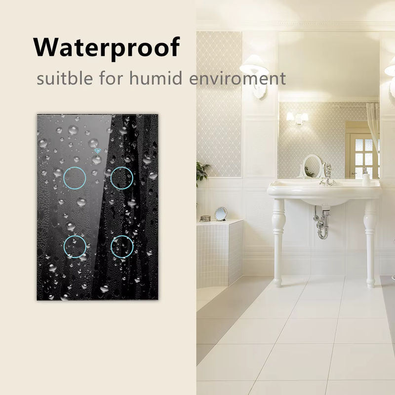 Manhot Smart Wand-Touch-Schalter in Weiß, Tuya WIFI WLAN Lichtschalter ohne Neutralleiter, kompatibel mit Alexa und Smart Life, Glas-Design - Bild 2