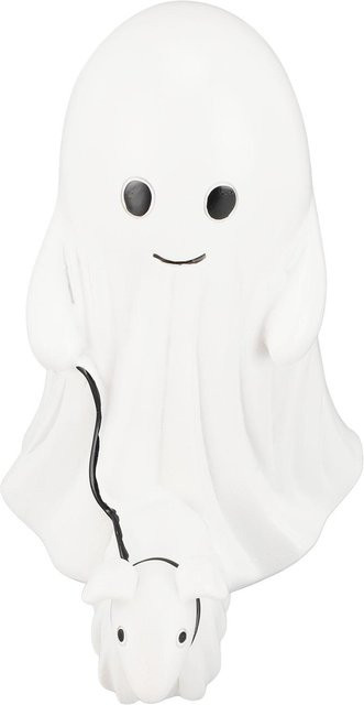 Koogeelife Geist Spazierender Hund Statue als dekoratives Halloween Tischdeko Ornament in Weiß - Bild 1