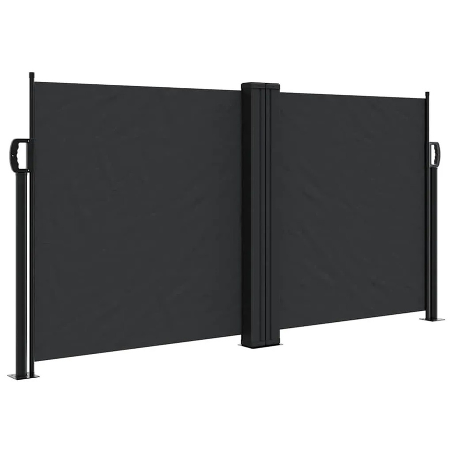 vidaXL Ausziehbare Seitenmarke in Schwarz aus Polyester mit PU-Beschichtung, Breite: 120 cm, Höhe: 1200 cm - Bild 2