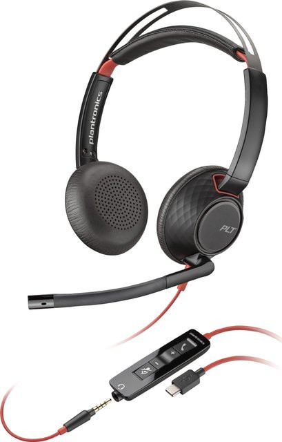 HP Poly Blackwire C5220 On-Ear Headset Schwarz mit USB-C und 3,5 mm Anschluss Zertifiziert für Microsoft Teams und Skype für Unternehmen - Bild 1