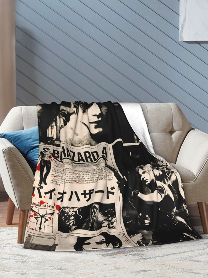 Potdemiel Flanellblanke Resident Evil Design, weiche Tagesdecke aus Polyester, Mehrfarbig - Bild 7
