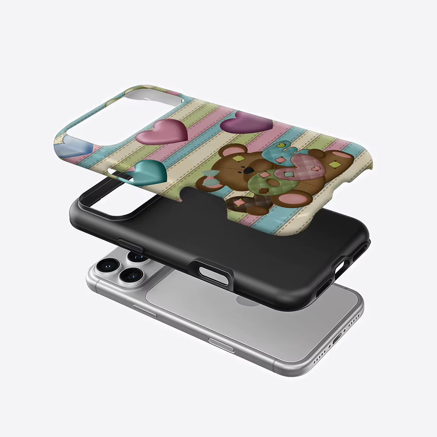Teddy Love magnetische Handyhülle für iPhone 17 16 15 14 13 Pro Max Plus, robuste doppelschichtige Schutzhülle in Multicolour - Bild 2