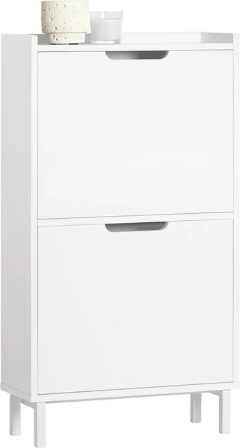 SoBuy Schuhschrank FSR151-W mit 2 Klappen in Weiß - Bild 1