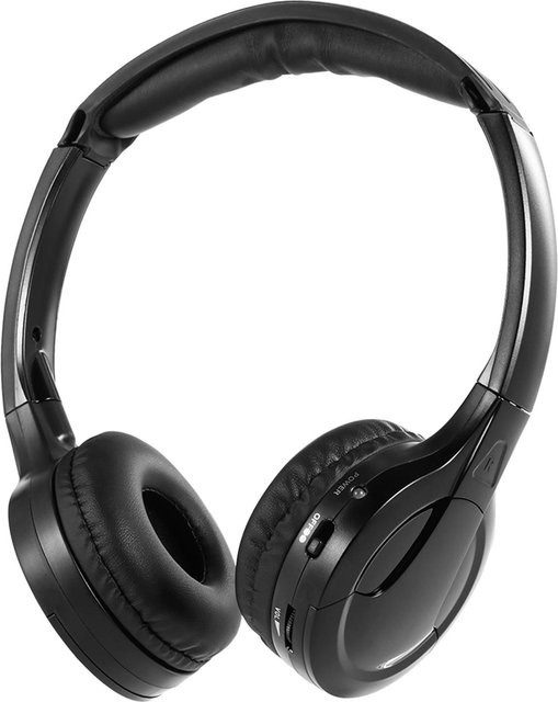 Andoer IR Infrarot Kopfhörer Stereo Faltbare Drahtlose und Wired Headset mit Dual Kanal für In-Auto DVD Player Schwarz - Bild 1