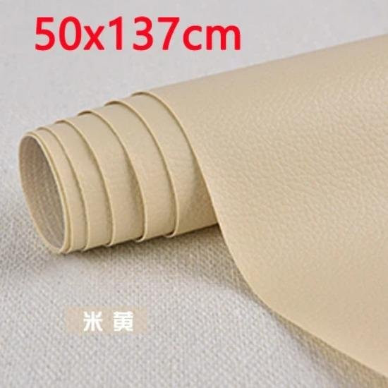 Selbstklebende Lederflicken aus PU-Kunstleder in Beige zur Sofa-Reparatur, B/H: 50 x 137 cm - Bild 1
