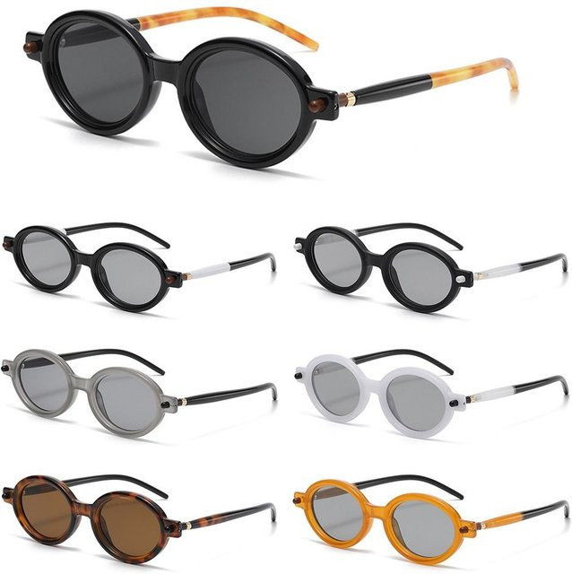 Sonnenbrille mit ovalem Rahmen, Vollrand, schwarz - Bild 1