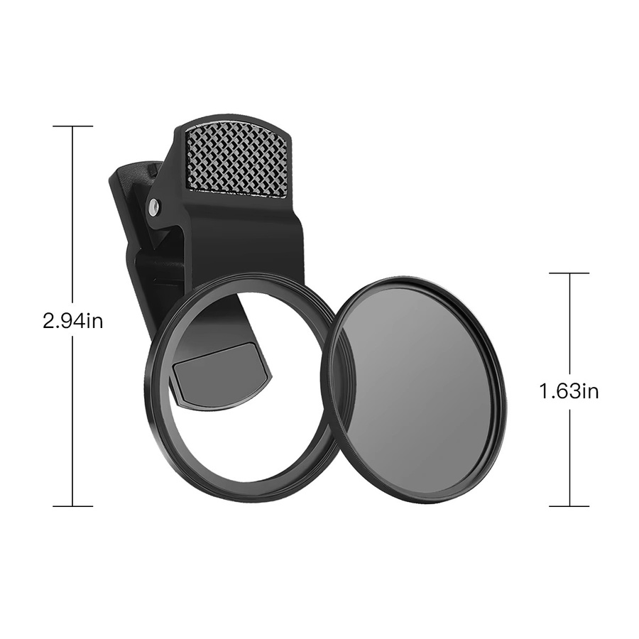 Smart iPhone Handy-Objektivfilter Set mit CPL GND ND8 Halterung für Makro Weitwinkel und Nahaufnahmen in Weiß und Schwarz, Durchmesser: 37 mm - Bild 2