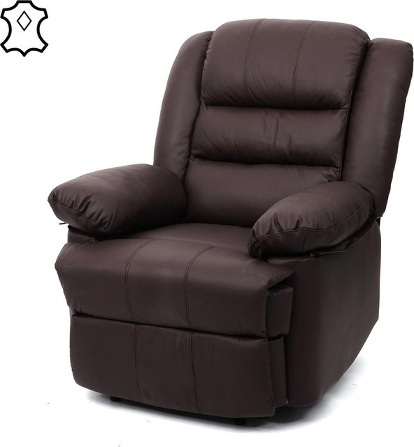 MCW Relaxsessel G15 Fernsehsessel aus Leder und Kunstleder in Braun, B/T/H: 101 x 87 x 100 cm - Bild 1