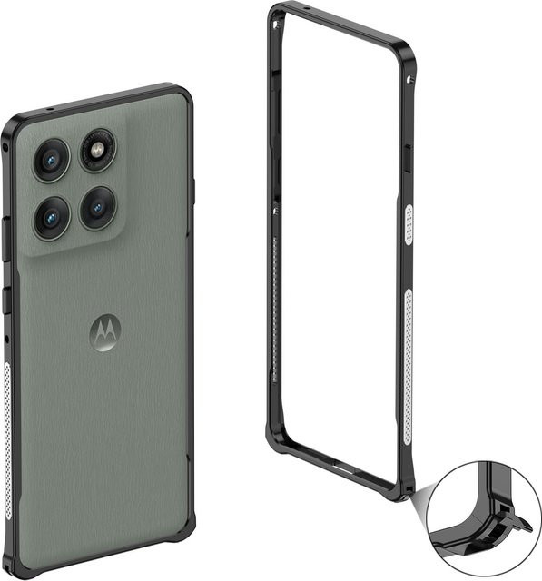 Stoßfeste Metall Schutzhülle für Motorola Edge 70, Edge 60 Fusion und MOTO X70 Air in Grau - Bild 1