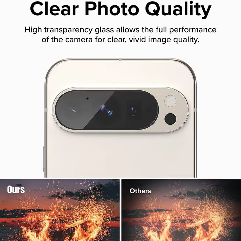 Kamera Objektiv Schutz aus gehärtetem Glas für Google Pixel 9 Pro XL, Pixel 9 und Pixel 9 Pro, transparent - Bild 3