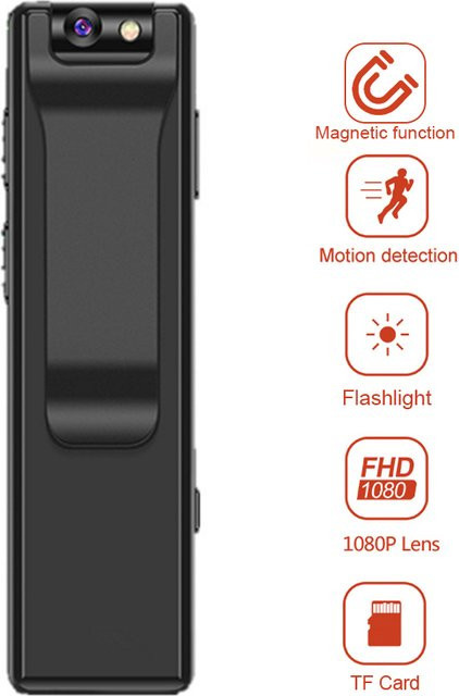 Vandlion A3 Mini Action Cam FHD 1080P Camcorder mit Magnet und Taschenlampe in Schwarz - Bild 1