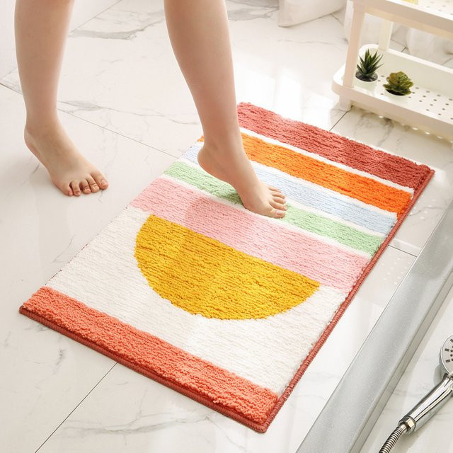 VIKAMA Saugfähige und rutschfeste Fußmatte in Kaschmir-Optik, rechteckig, Multicolour, B/T: 60 x 40 cm - Bild 1